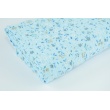 Double gauze 100% cotton, meadow on a blue background