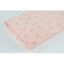Double gauze 100% cotton, daisies on a sweet pink background
