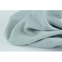 Double gauze 100% cotton, mini colorful dots on light grey background