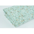 Double gauze 100% cotton, meadow on a powder mint background