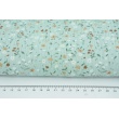 Double gauze 100% cotton, meadow on a powder mint background