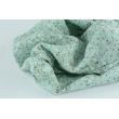 Double gauze 100% cotton, meadow on a powder mint background