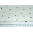 Cotton 100%, red wine anchors on a white background, poplin