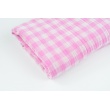 Double gauze 100% cotton, vichy lovely pink check