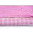 Double gauze 100% cotton, vichy lovely pink check