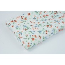 HOME DECOR waterproof, brick-red and blue flowers on a white background