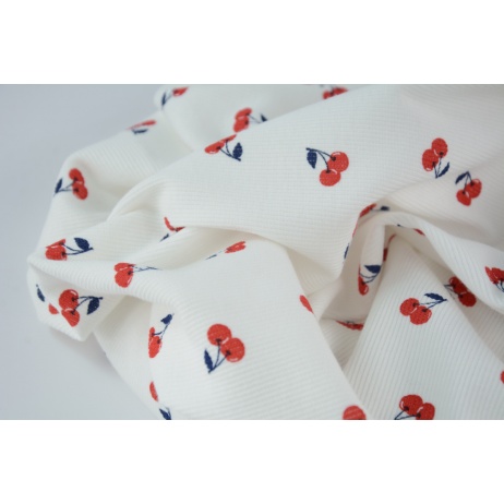 Rib knit fabric, cherries