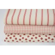 Cotton 100% burgundy checks on a natural background