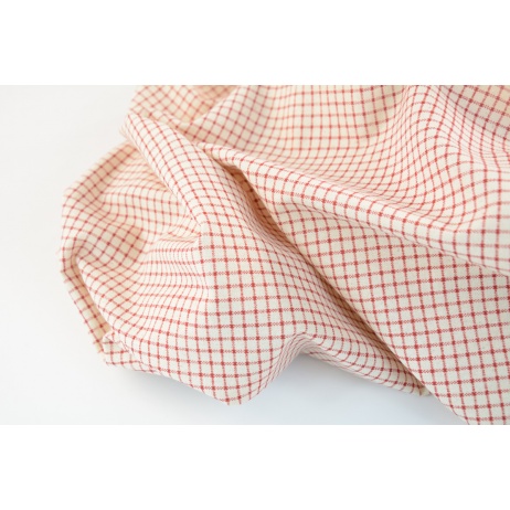 Cotton 100% burgundy checks on a natural background