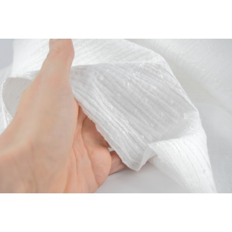 Plumetis 100% cotton gauze, off white