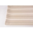 Decorative fabric, cream and beige stripes on a linen background 200 g/m2