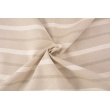 Decorative fabric, cream and beige stripes on a linen background 200 g/m2