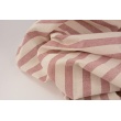 Decorative fabric, 2cm cream and burgundy stripes, 280cm