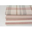 Decorative fabric, 4mm cream and burgundy stripes, 280cm