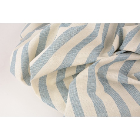 Decorative fabric, 2cm cream and turquoise stripes, 280cm