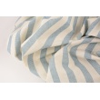 Decorative fabric, 2cm cream and turquoise stripes, 280cm