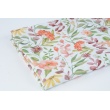 Cotton 100%, floral mix on white background, poplin