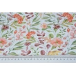 Cotton 100%, floral mix on white background, poplin