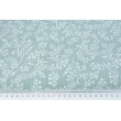 Double gauze 100% cotton, white twigs on fresh sage