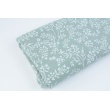 Double gauze 100% cotton, white twigs on fresh sage