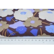 Viscose 100%, beige, cornflower flowers on a chocolate background