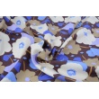 Viscose 100%, beige, cornflower flowers on a chocolate background