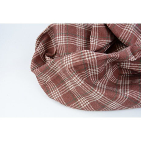 Decorative cotton, burgundy checkered