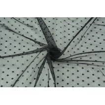 Soft tulle with small dots, black II quality