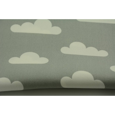 100% Bamboo cream clouds on a gray background