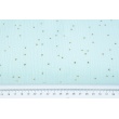 Double gauze 100% cotton golden dots on a mint background