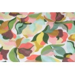 Viscose 100%, painted flowers on a pink background