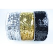 Sequin, elastic ribbon 20mm, silver