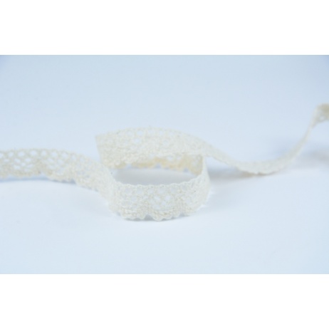 Cotton lace 14mm, natural beige