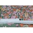 QUILTED fabric, flowers on eucalyptus/meadow on white background