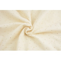 Double gauze 100% cotton golden dots on a vanilla background II quality