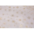 Ivory organza with gold, glittery snowflakes