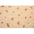 Double gauze 100% cotton brown flowers on a vanilla background II quality