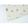 Double gauze 100% cotton brown flowers on a vanilla background II quality