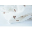 100% cotton, double gauze embroidered with brown clovers