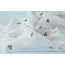 100% cotton, double gauze embroidered with brown clovers