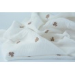 100% cotton, double gauze embroidered with brown clovers