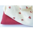 Double gauze 100% cotton, ladybugs on a vanilla background