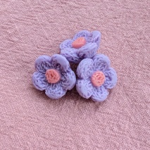 Button flower, imitation crochet, purple