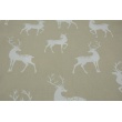 Cotton 100% whitetail deer on a beige background