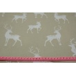 Cotton 100% whitetail deer on a beige background