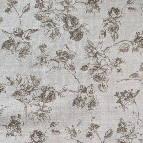 Cotton washed, Roses on a beige background