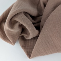 Double gauze 100% cotton plain heather brown colour