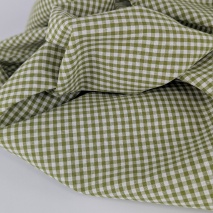 Cotton 100% double-sided olive vichy check 3mm