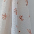 Double gauze 100% cotton orange flowers on a vanilla background DC No2