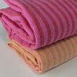 Cotton muslin, double-sided pink-red stripes
